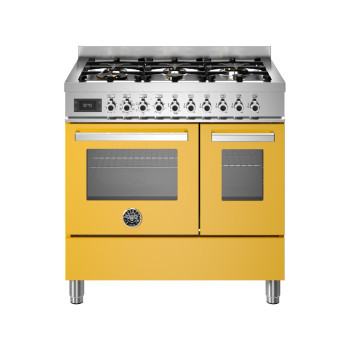 Bertazzoni PRO96L2EGIT Professional Cucina da accosto cm. 906 fuochi a gas + forno elettricogiallo