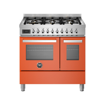 Bertazzoni PRO96L2EART Professional Cucina da accosto cm. 906 fuochi a gas + forno elettricoarancione