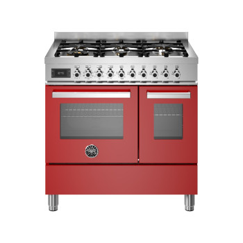 Bertazzoni PRO96L2EROT Professional Cucina da accosto cm. 906 fuochi a gas + forno elettricorosso