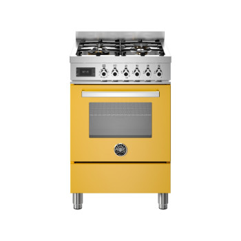 Bertazzoni PRO64L1EGIT Professional Cucina da accosto cm. 604 fuochi a gas + forno elettricogiallo