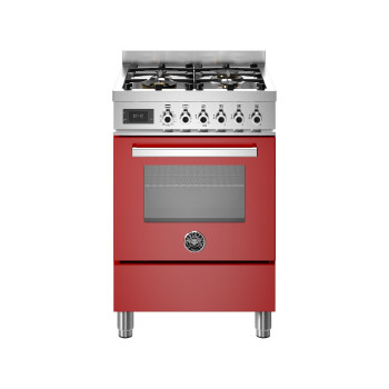 Bertazzoni PRO64L1EROT Professional Cucina da accosto cm. 604 fuochi a gas + forno elettricorosso