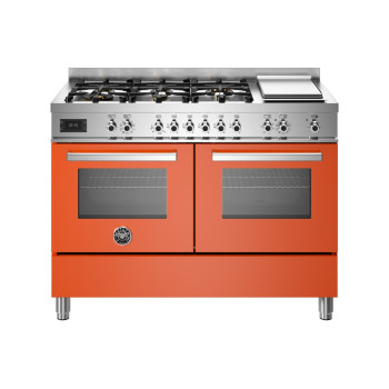 Bertazzoni PRO126G2EART Professional Cucina da accosto cm. 1206 fuochi a gas + forno elettricoarancione